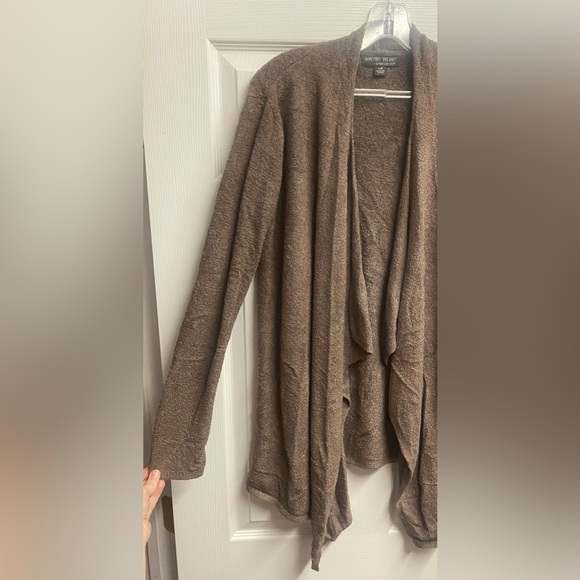 Barefoot Dreams Brown Bamboo Chic Lite Sweater Cardigan Size Small/Medium - Picture 3 of 5